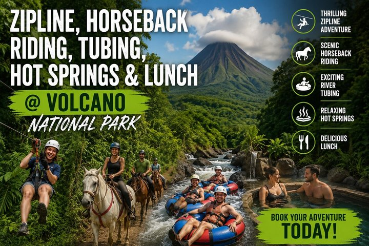 ZipLine, Horseback Riding, Tubing, Hot Springs & Lunch @ Volcano National Park - Photo 1 of 21